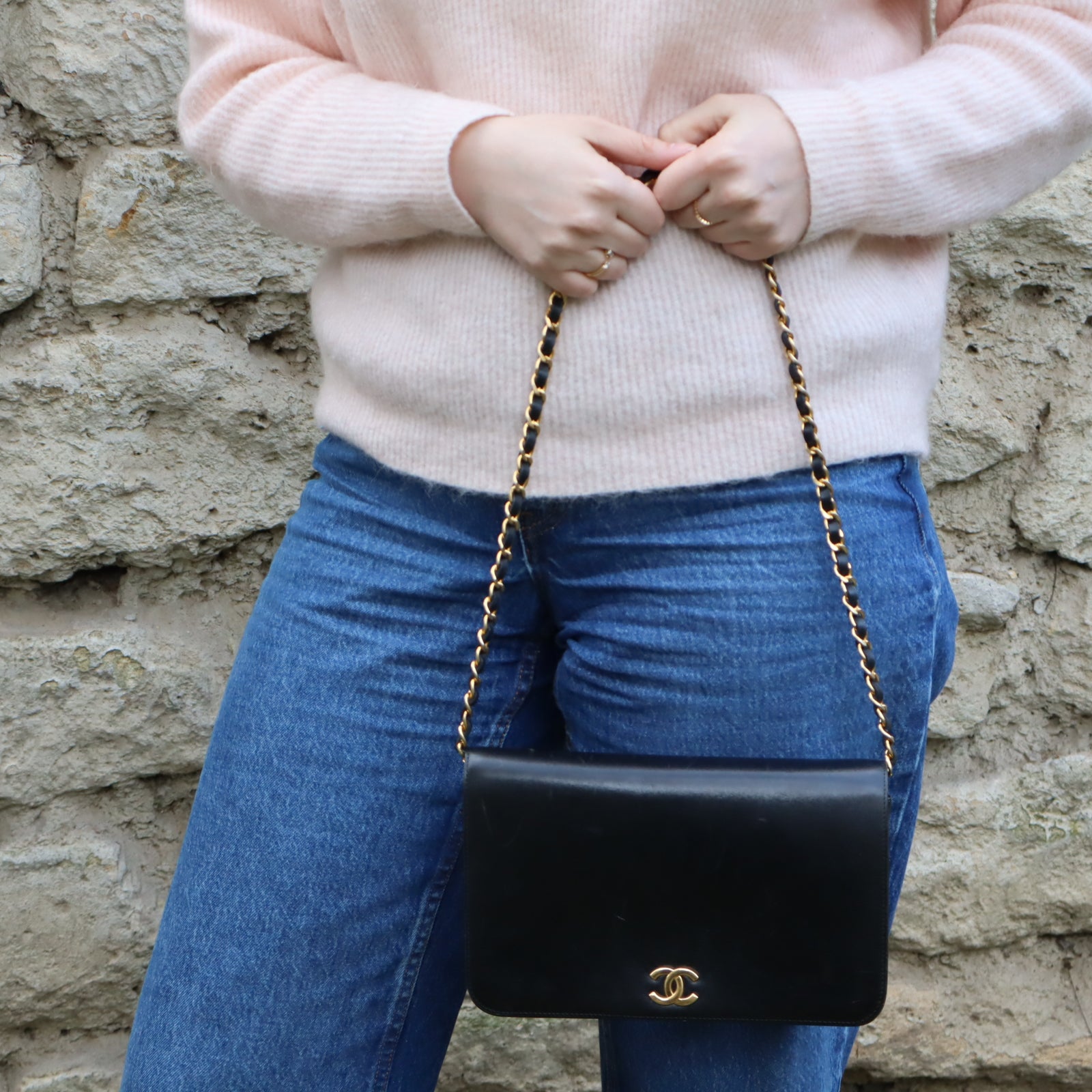 Sac à rabat à cuir lisse