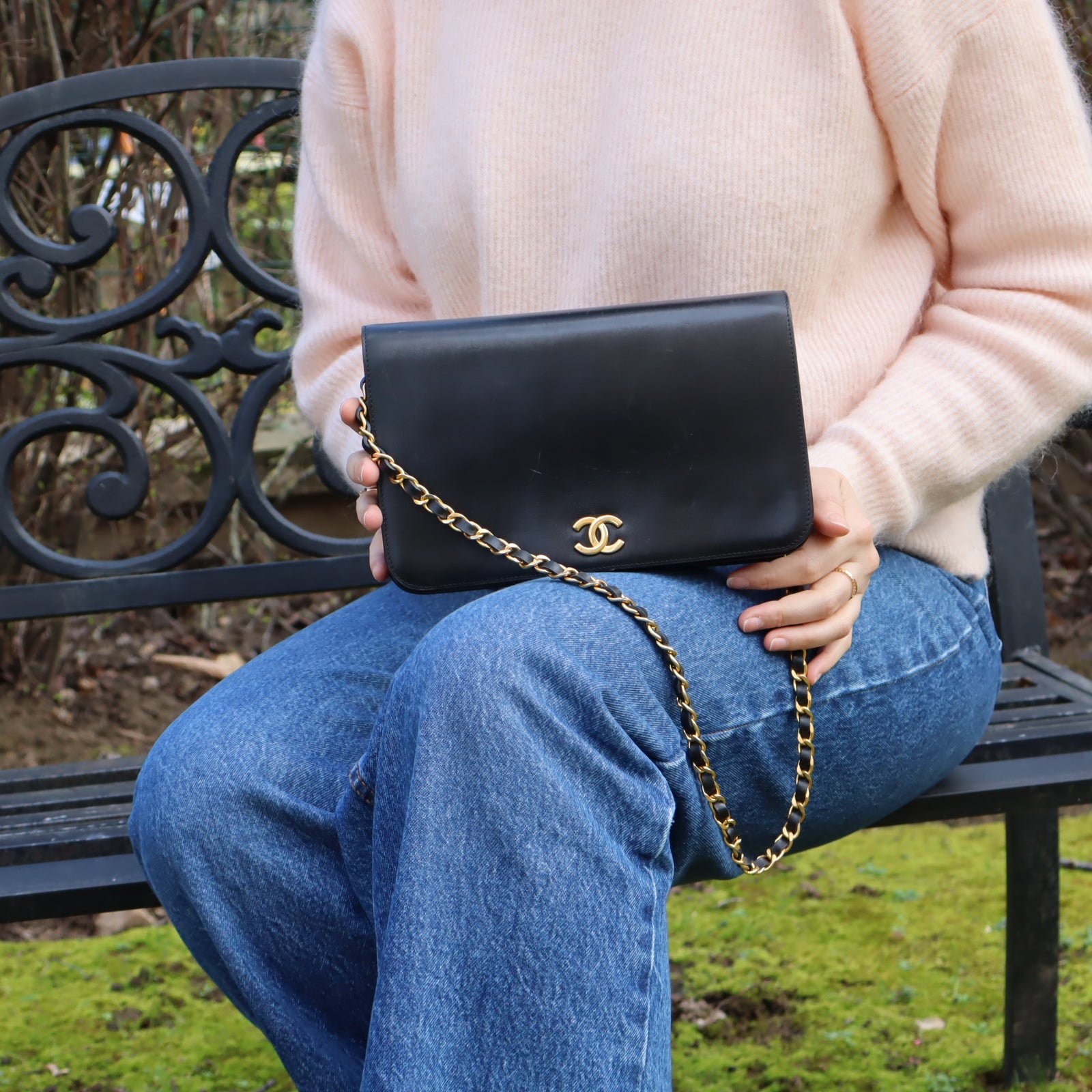 Sac à rabat à cuir lisse